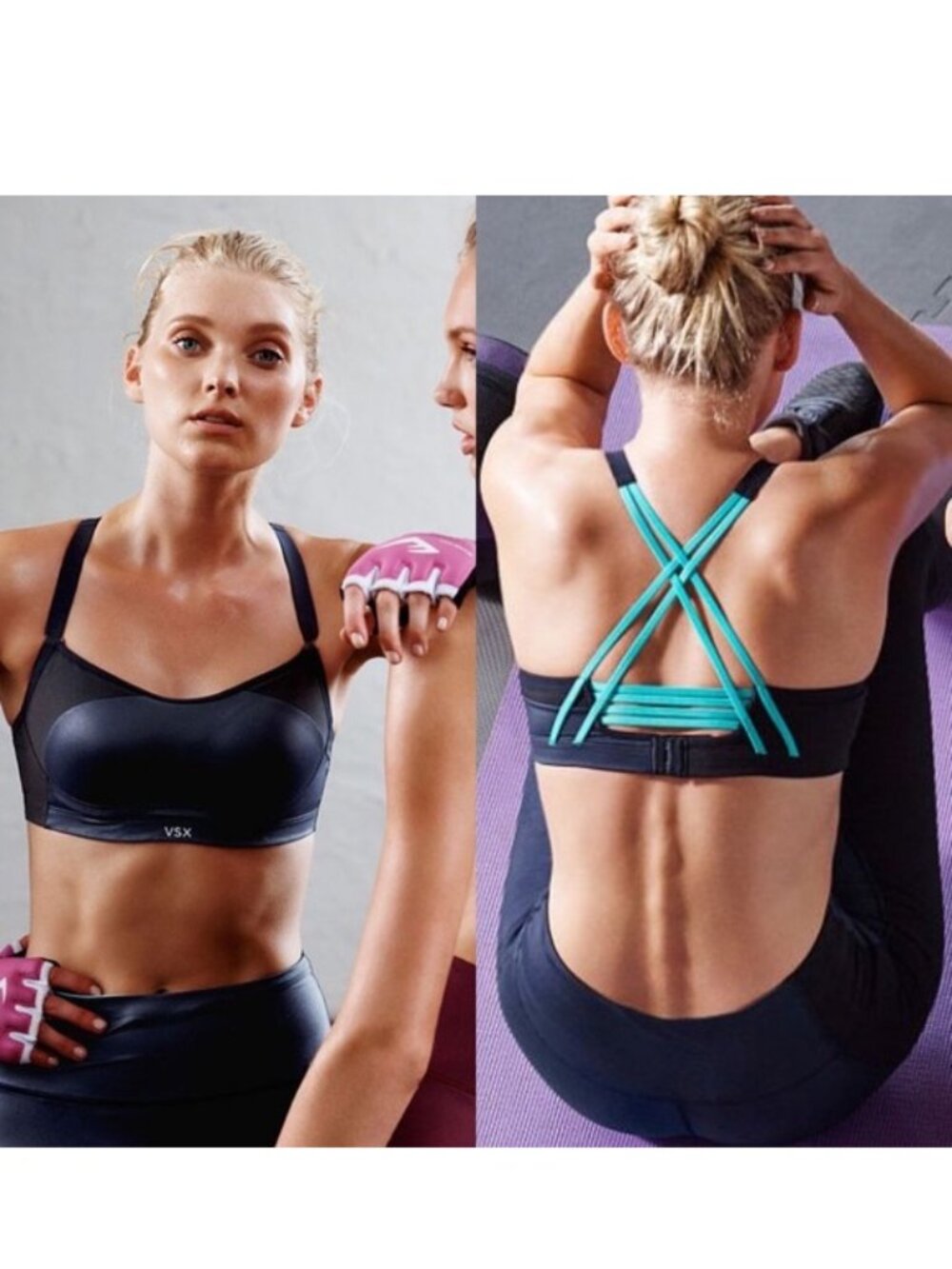 Victoria's Secret Sport | Blue, Teal & Purple Angel Memory Fit Bra | Size 34B